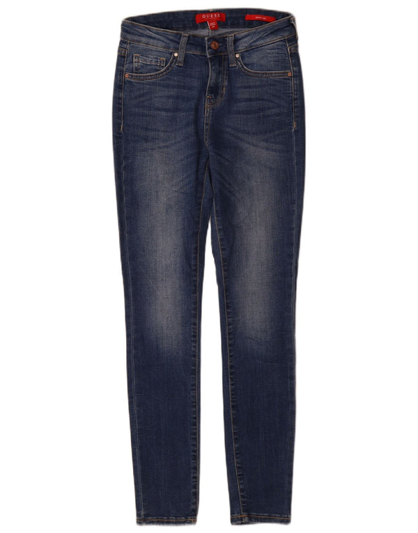 Jeans skinny da donna a vita media Guess W24 L29 cotone blu navy