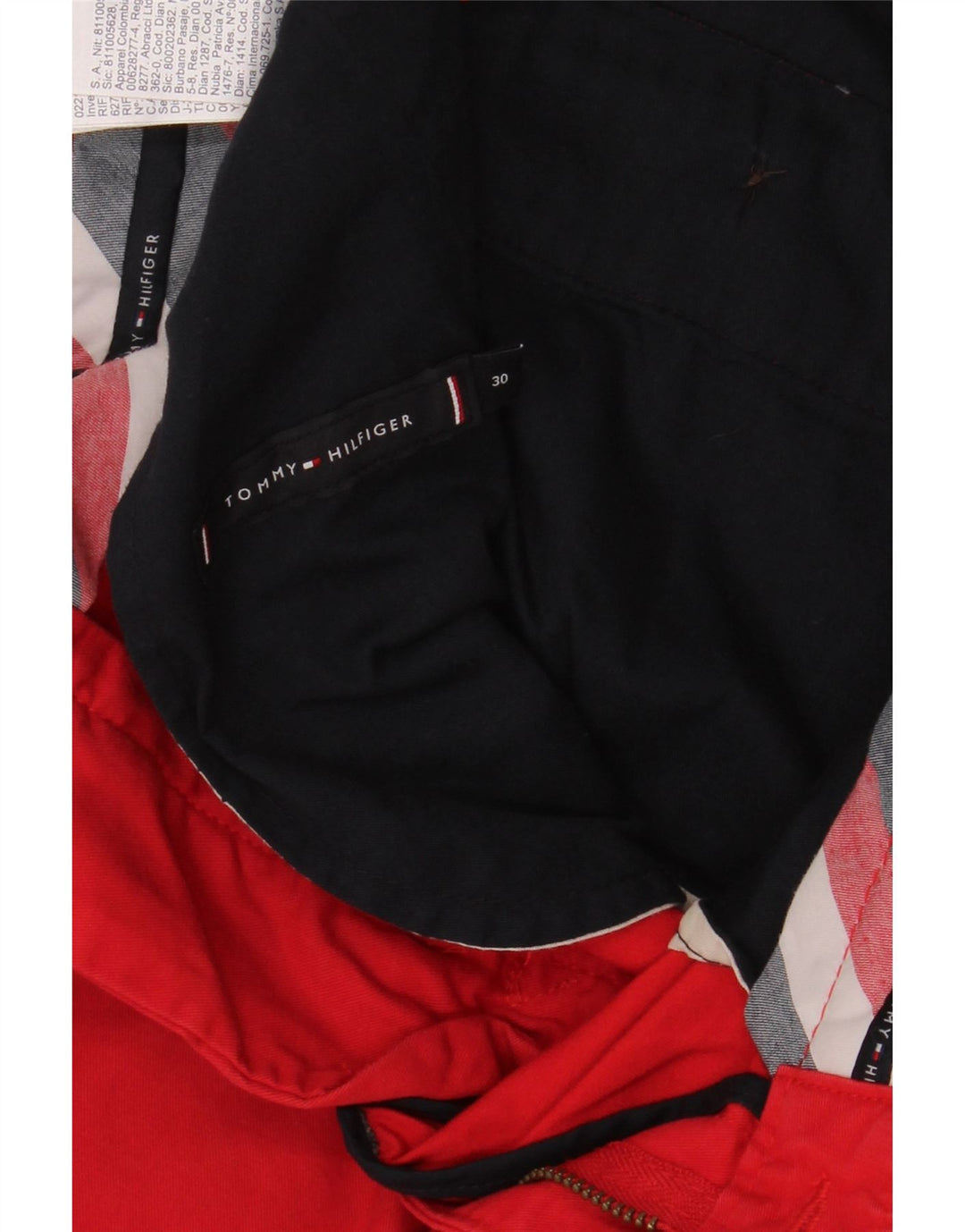 Pantaloncini chino da uomo Tommy Hilfiger W30 cotone rosso medio
