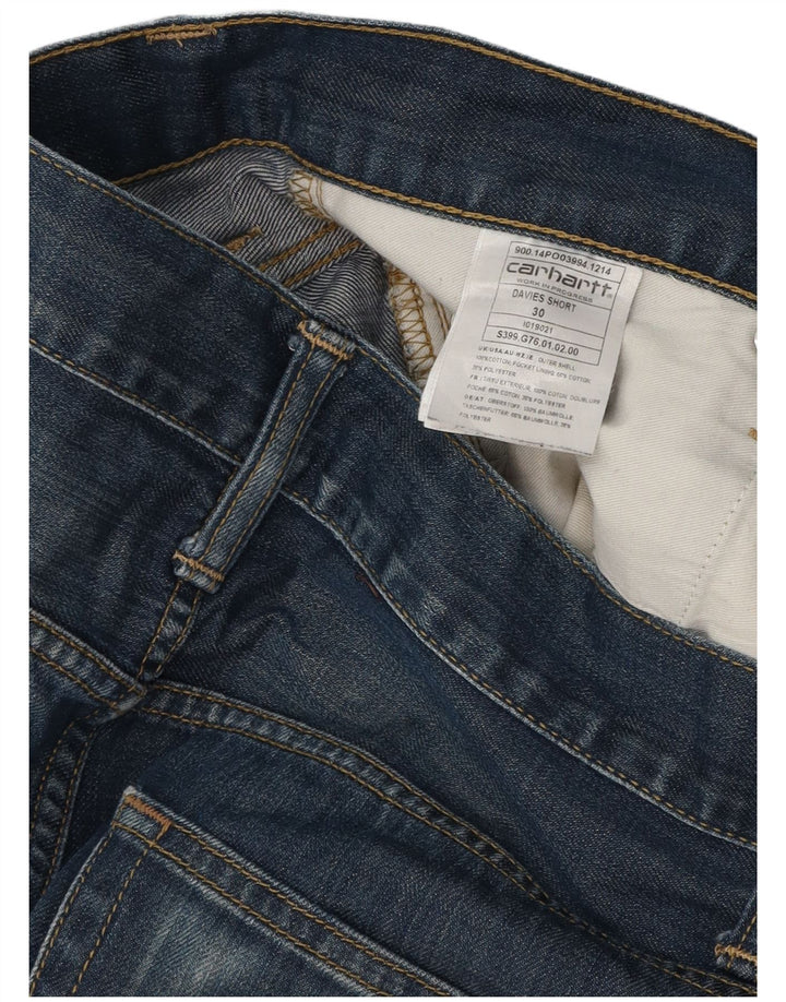 Pantaloncini di jeans da uomo Carhartt W30 cotone blu medio
