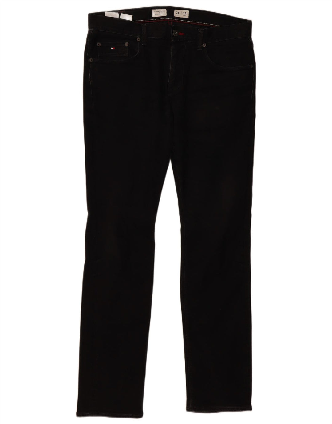 TOMMY HILFIGER Jeans dritti Denton da uomo W34 L34 cotone nero