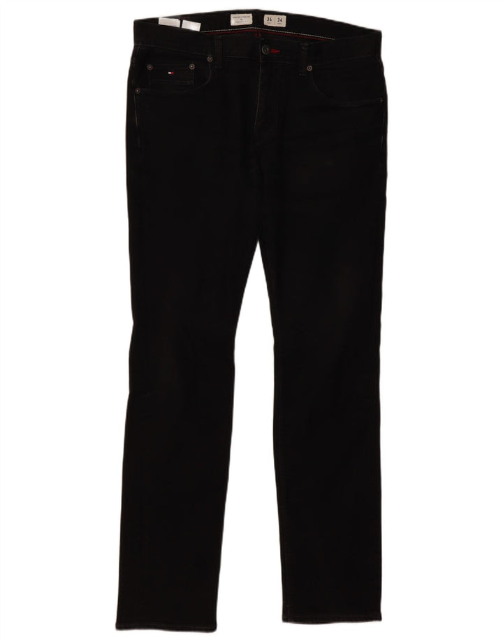 TOMMY HILFIGER Jeans dritti Denton da uomo W34 L34 cotone nero