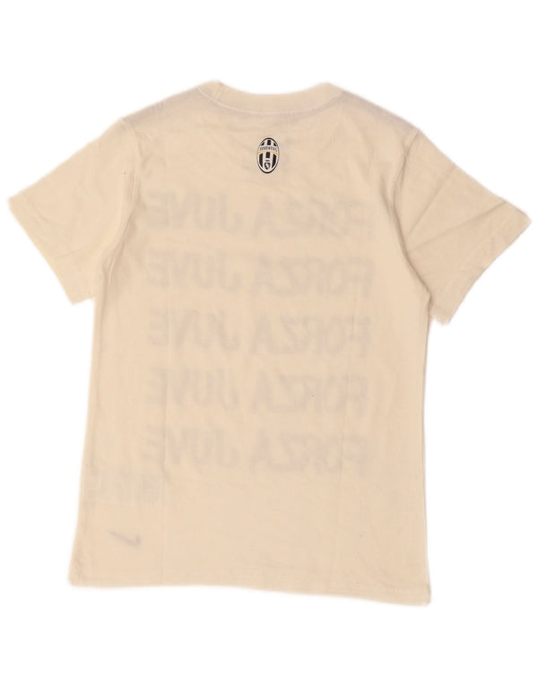 T-shirt grafica Nike da ragazzo Juventus 8-9 anni piccola in cotone bianco sporco