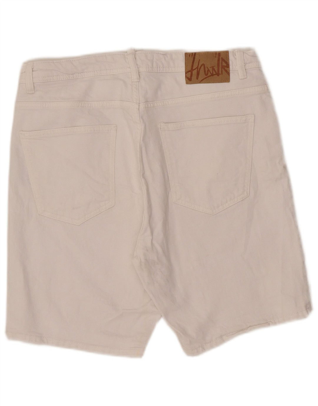 Pantaloncini di jeans da uomo Zara EU 42 Large W32 Cotone bianco