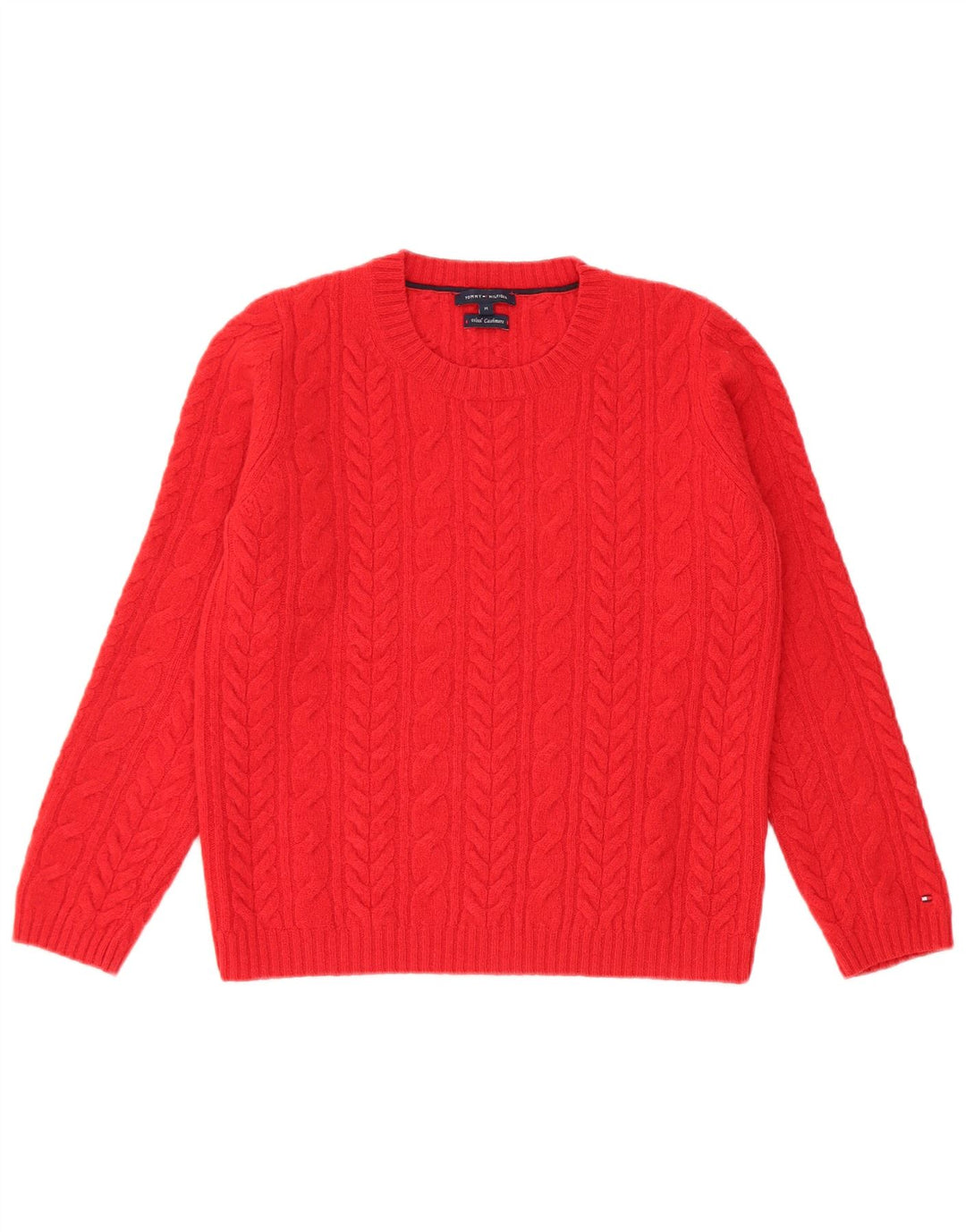 Maglione maglione girocollo da donna Tommy Hilfiger UK 12 lana rossa media