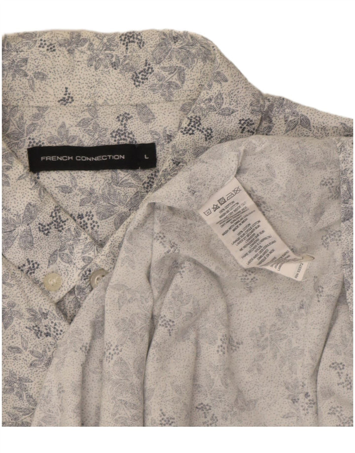 Camicia a maniche corte da uomo French Connection grande cotone floreale bianco