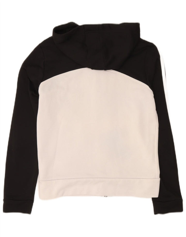 Felpa con cappuccio e zip da donna Adidas UK 12 Poliestere color block medio nero