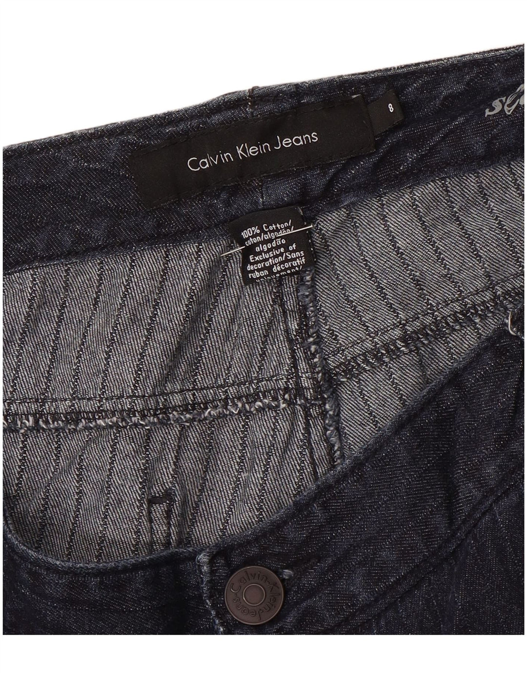 Pantaloni chino bootcut da donna Calvin Klein US 8 Medium W32 L32 Blu Navy