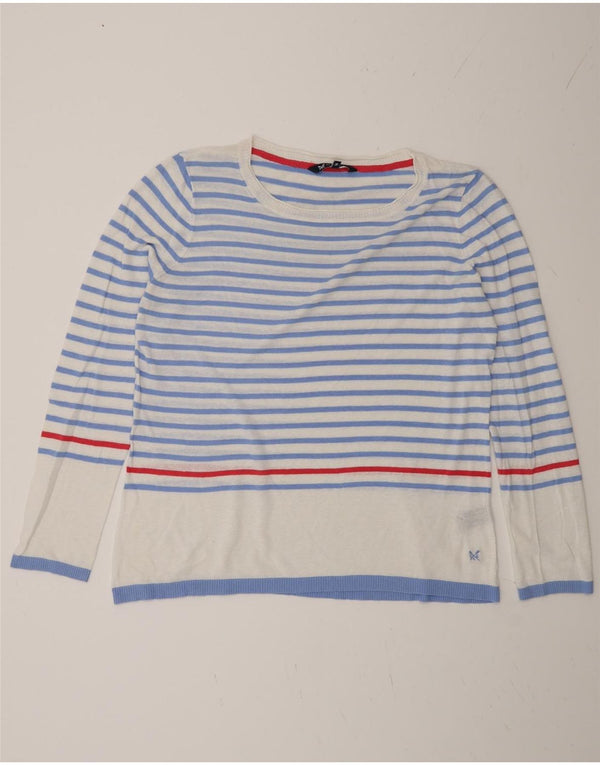 Crew Clothing Maglione da donna con scollo a barca UK 16 Grandi strisce blu