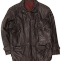 Giacca in pelle vintage da uomo IT 48 media nera