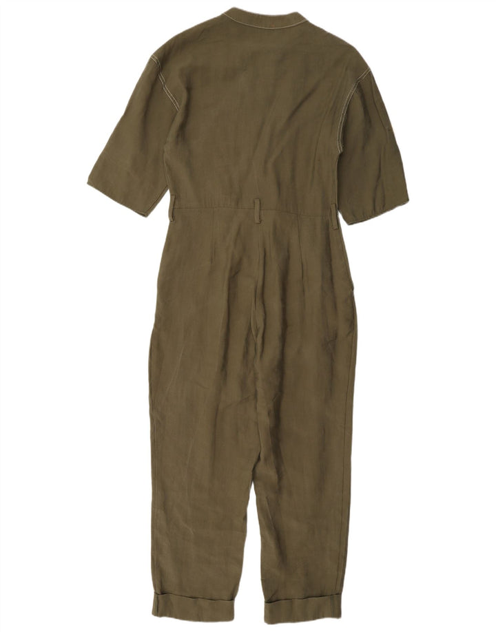 Tuta a maniche corte da donna Zara UK 10 Small Khaki Lyocell
