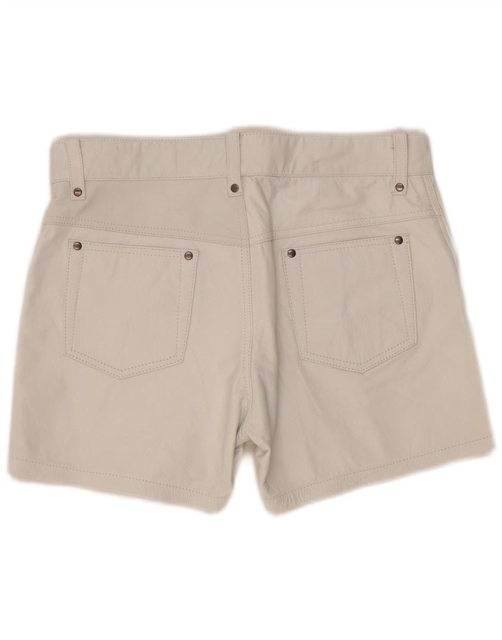Pantaloncini casual in pelle vintage da donna W33 grandi in pelle blu