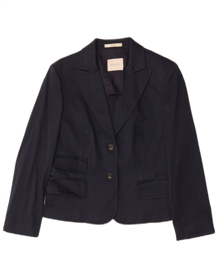 Seventy Giacca Blazer a 2 Bottoni da Donna IT 48 XL Cotone Blu Navy