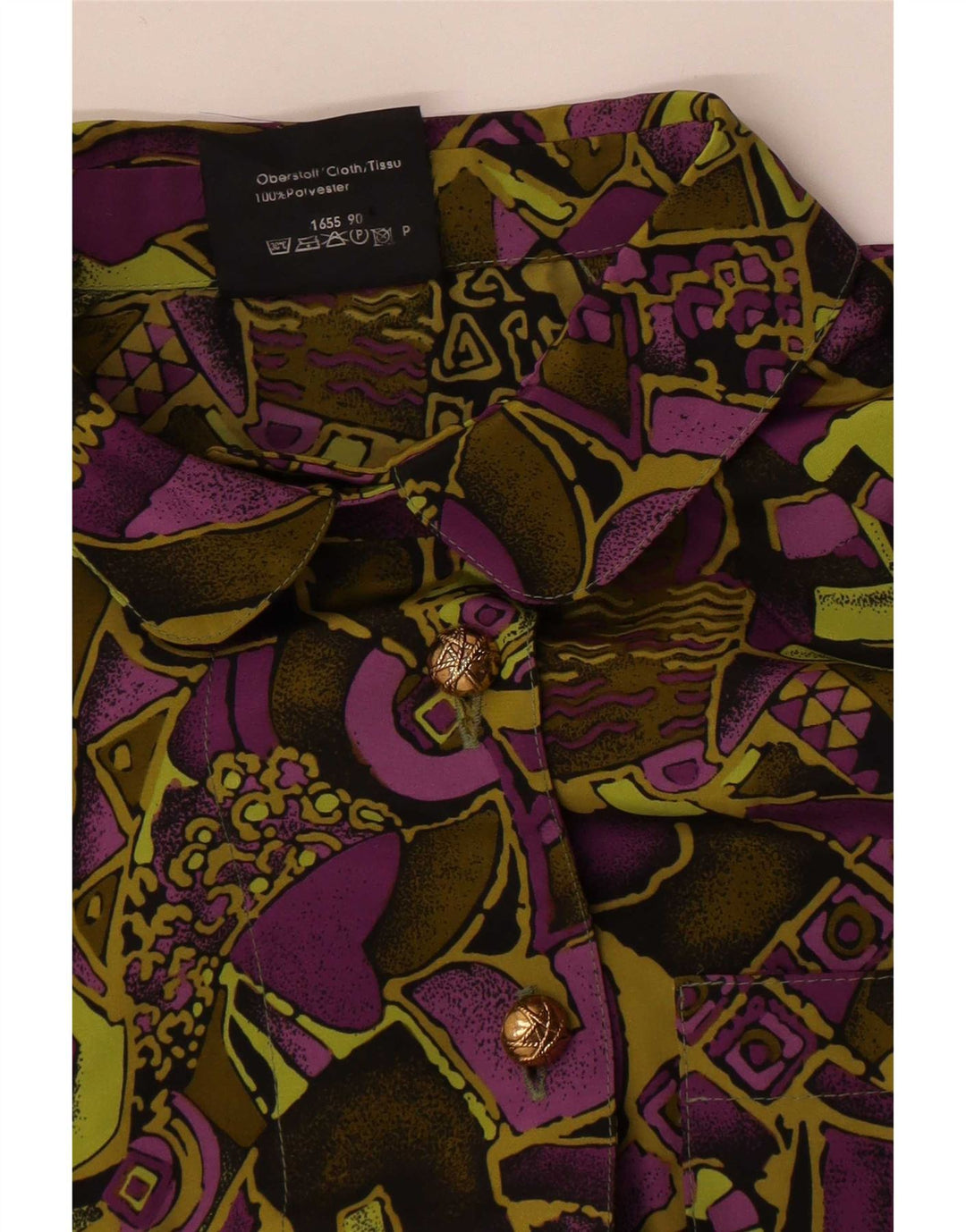 Camicetta camicia a maniche lunghe da donna vintage IT 42 Viola medio retrò