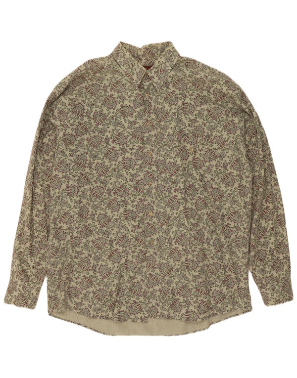 Camicia vintage da uomo XL in cotone Paisley verde