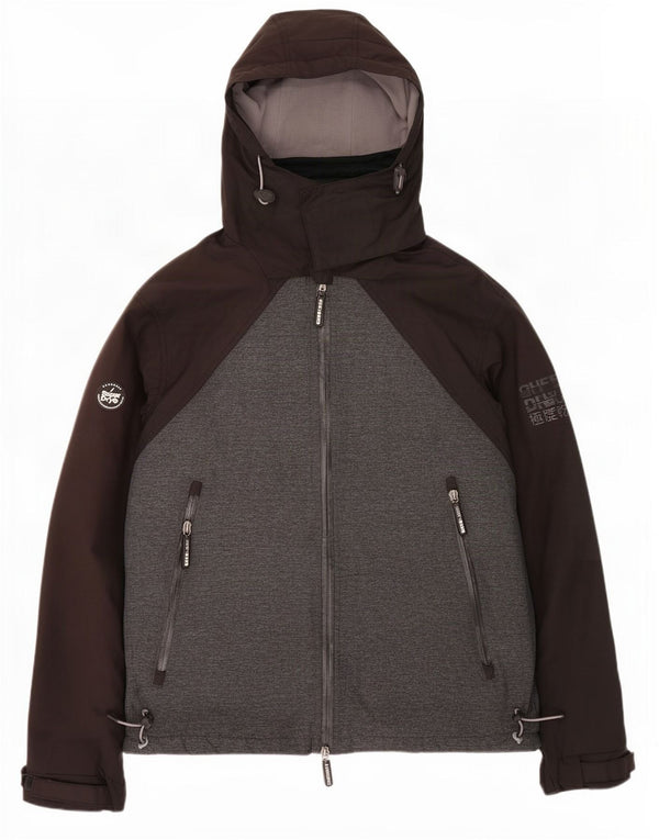 Giacca a vento con cappuccio da uomo Superdry UK 42 XL Black Colourblock