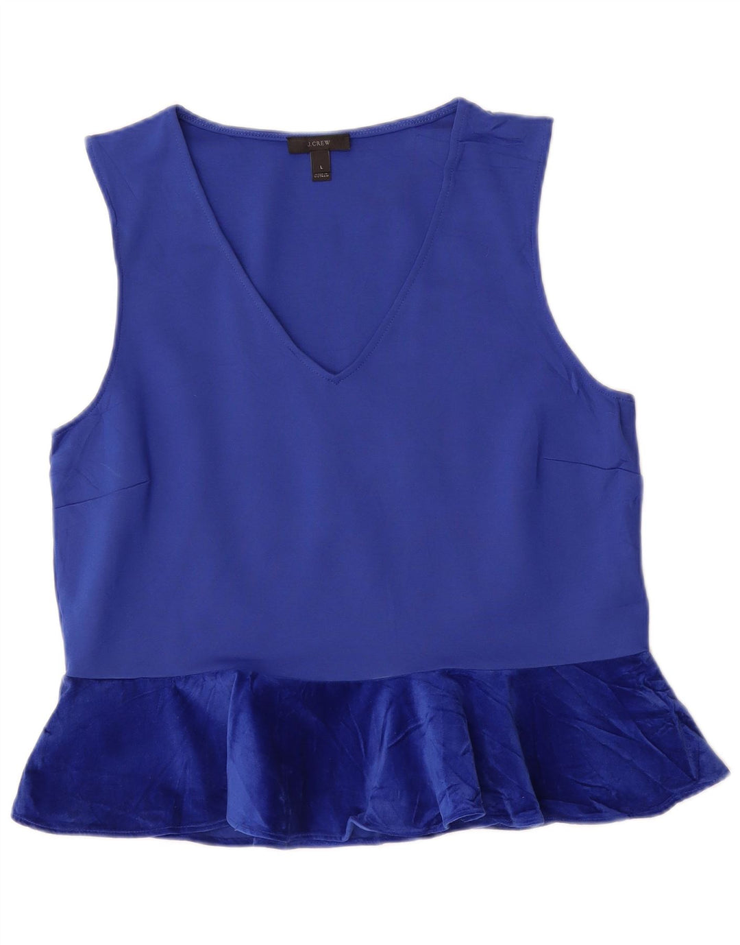 J. CREW Camicetta senza maniche da donna UK 14 Large Blu Viscosa