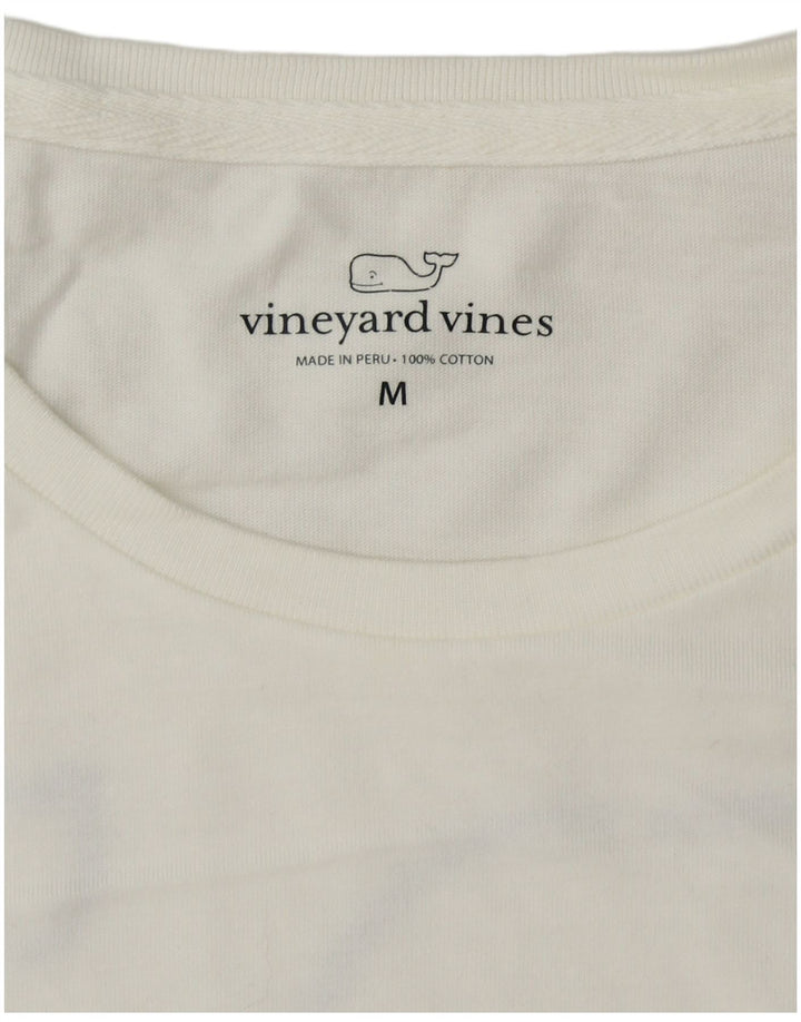 VINEYARD VINES Top grafico da uomo a maniche lunghe in cotone bianco medio