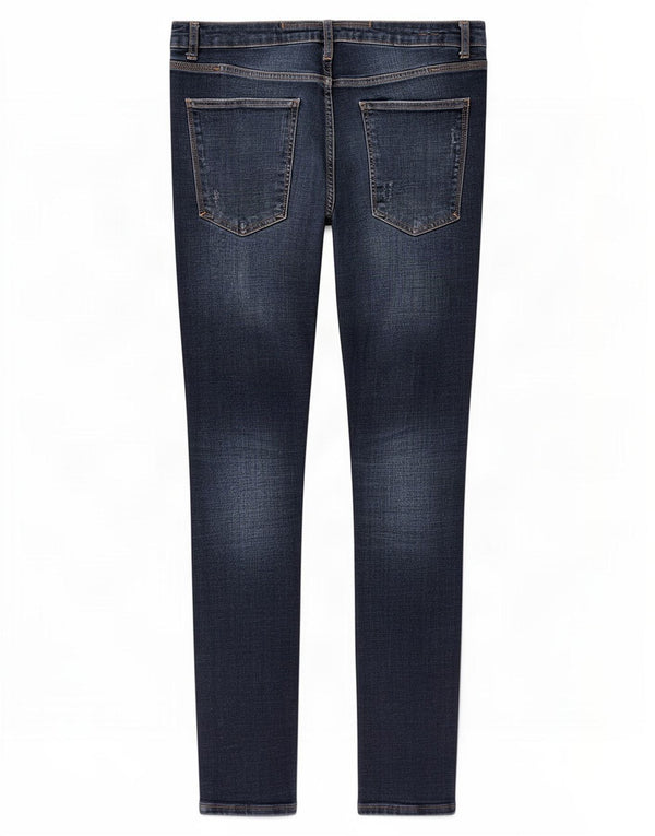 Jeans skinny effetto consumato Zara da uomo EU 46 XL W36 L30 cotone blu