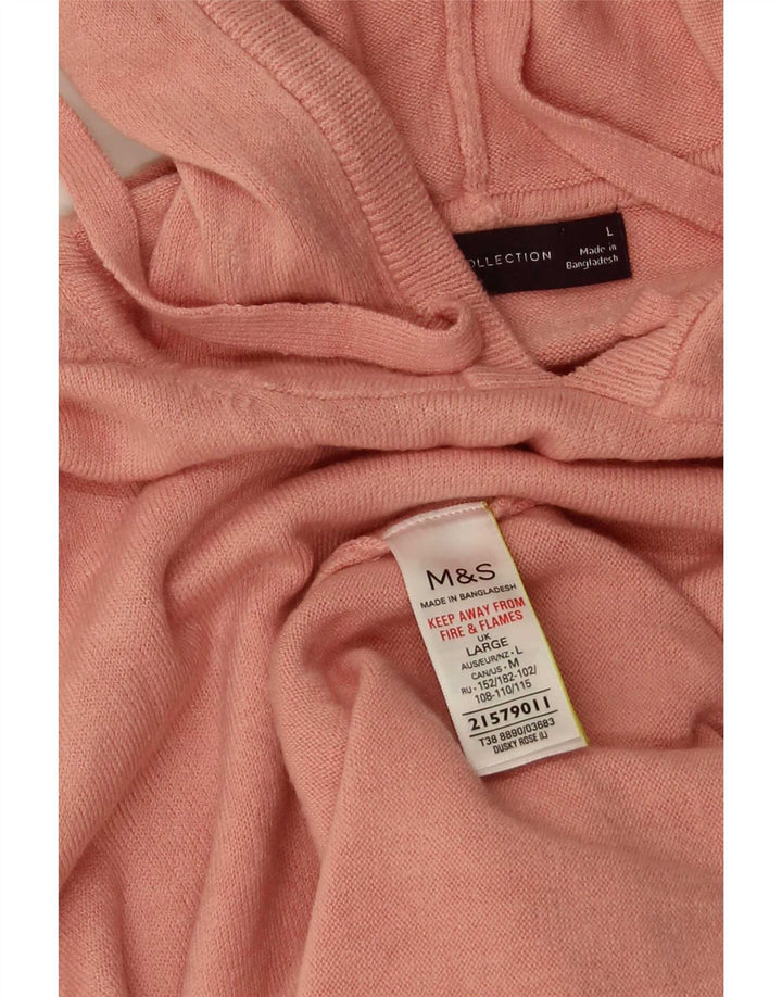Maglione oversize con cappuccio da donna Marks & Spencer UK 16 grande rosa