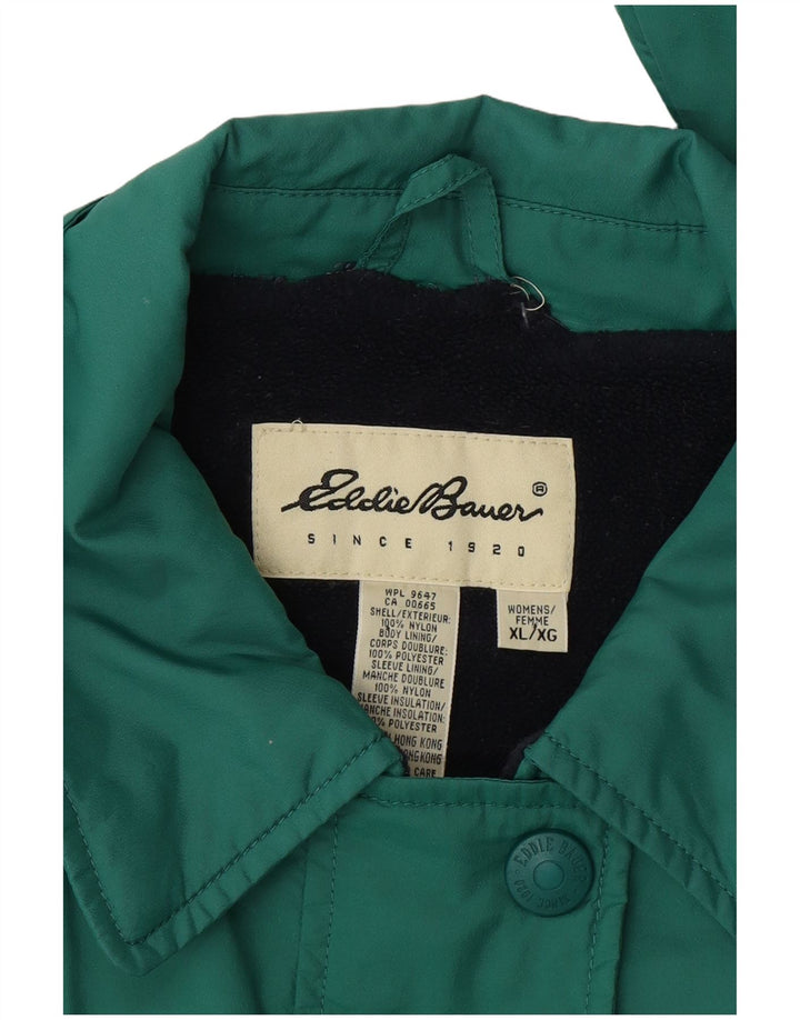 Giacca a vento oversize da donna Eddie Bauer UK 18 XL Nylon verde
