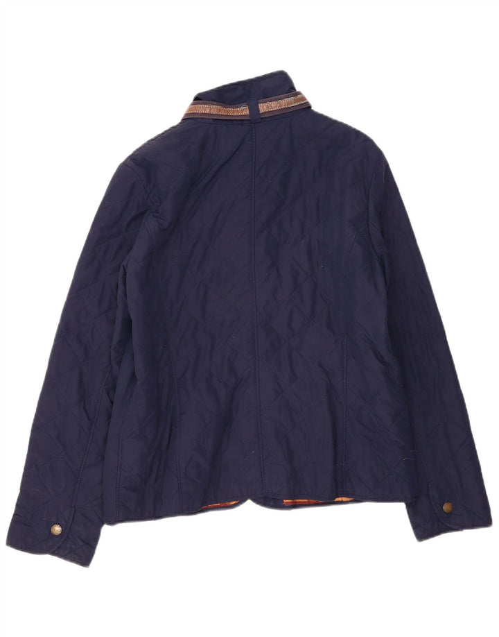 Giacca trapuntata da donna Ralph Lauren UK 16 grande poliestere blu navy