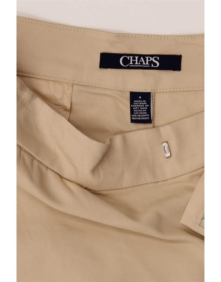 Pantaloncini chino da donna Chaps US 8 medi W32 in cotone beige