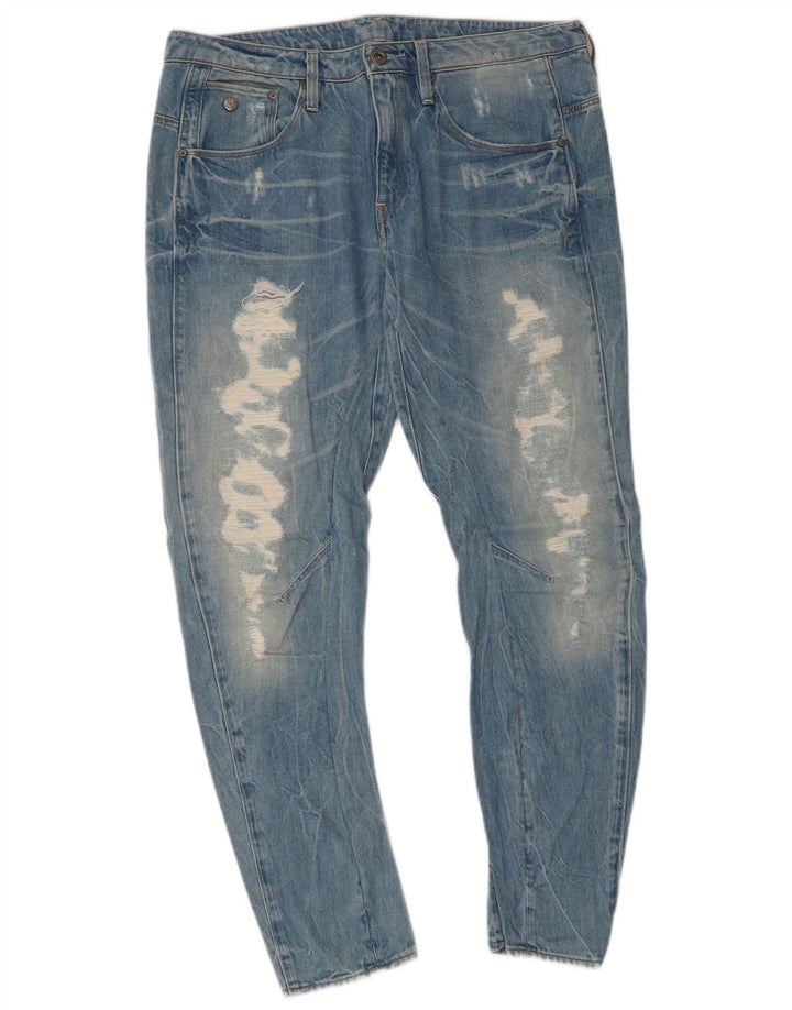 Jeans slim invecchiati da donna G-Star W28 L27 cotone blu