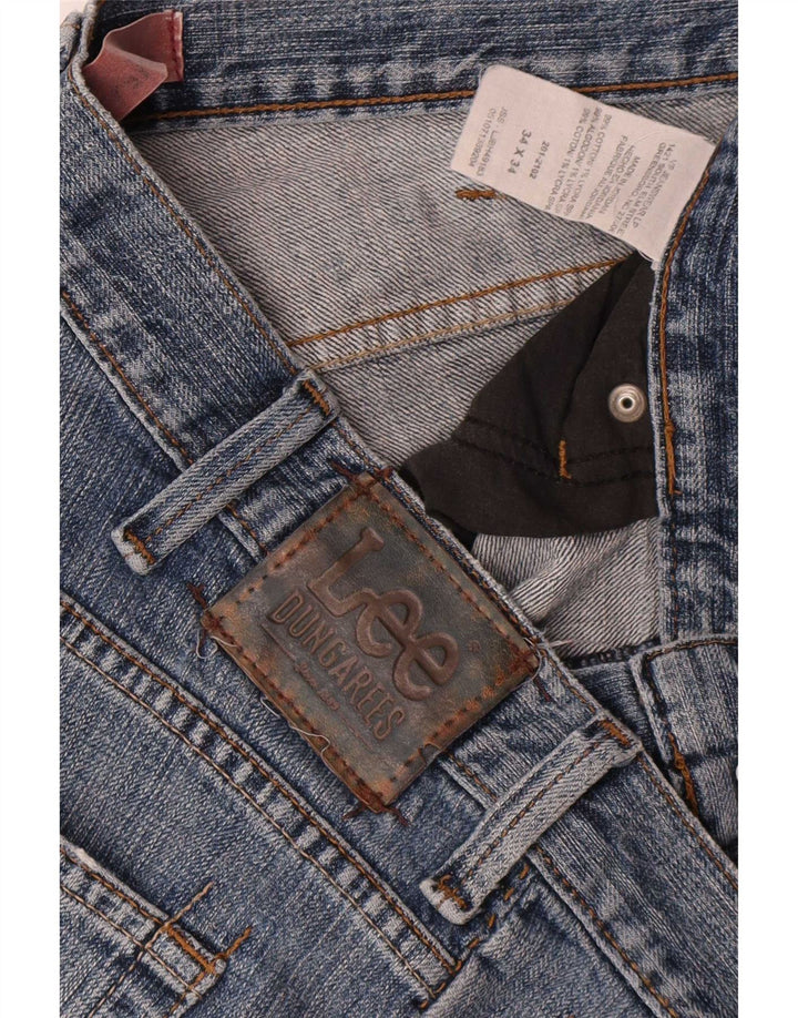 Jeans dritti invecchiati Lee da uomo W34 L34 cotone blu