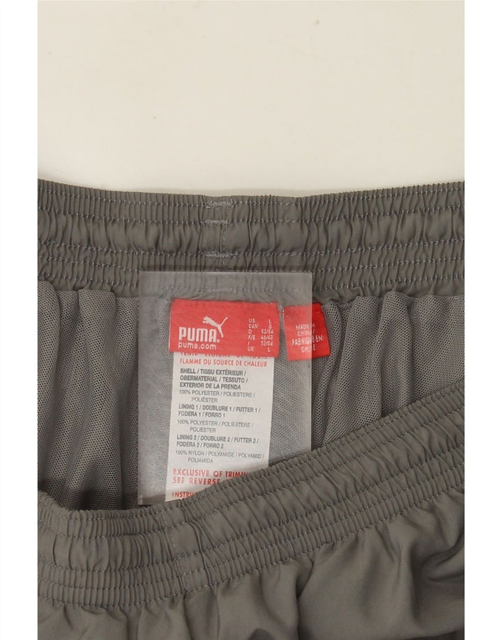 Pantaloni da tuta da uomo Puma Large in poliestere grigio