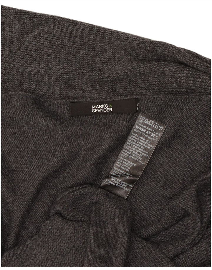 Maglione cardigan aperto lungo da donna Marks & Spencer UK 16 grande grigio
