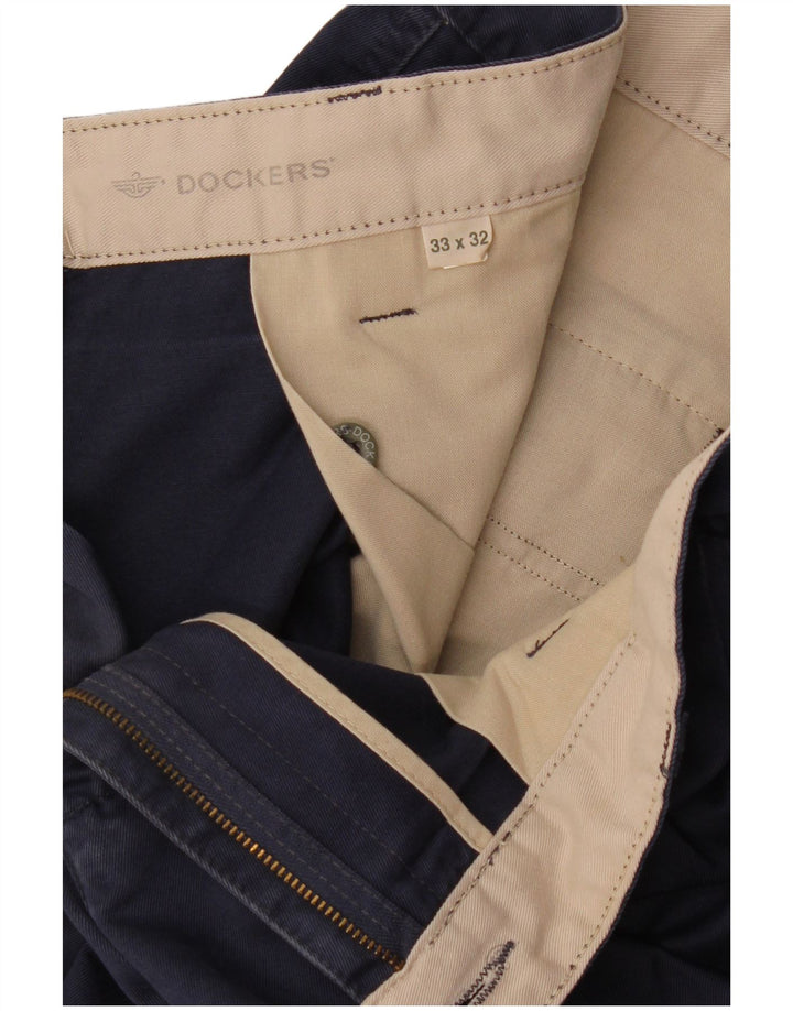Pantaloni chino con pegged da uomo Dockers color kaki W33 L28 blu navy