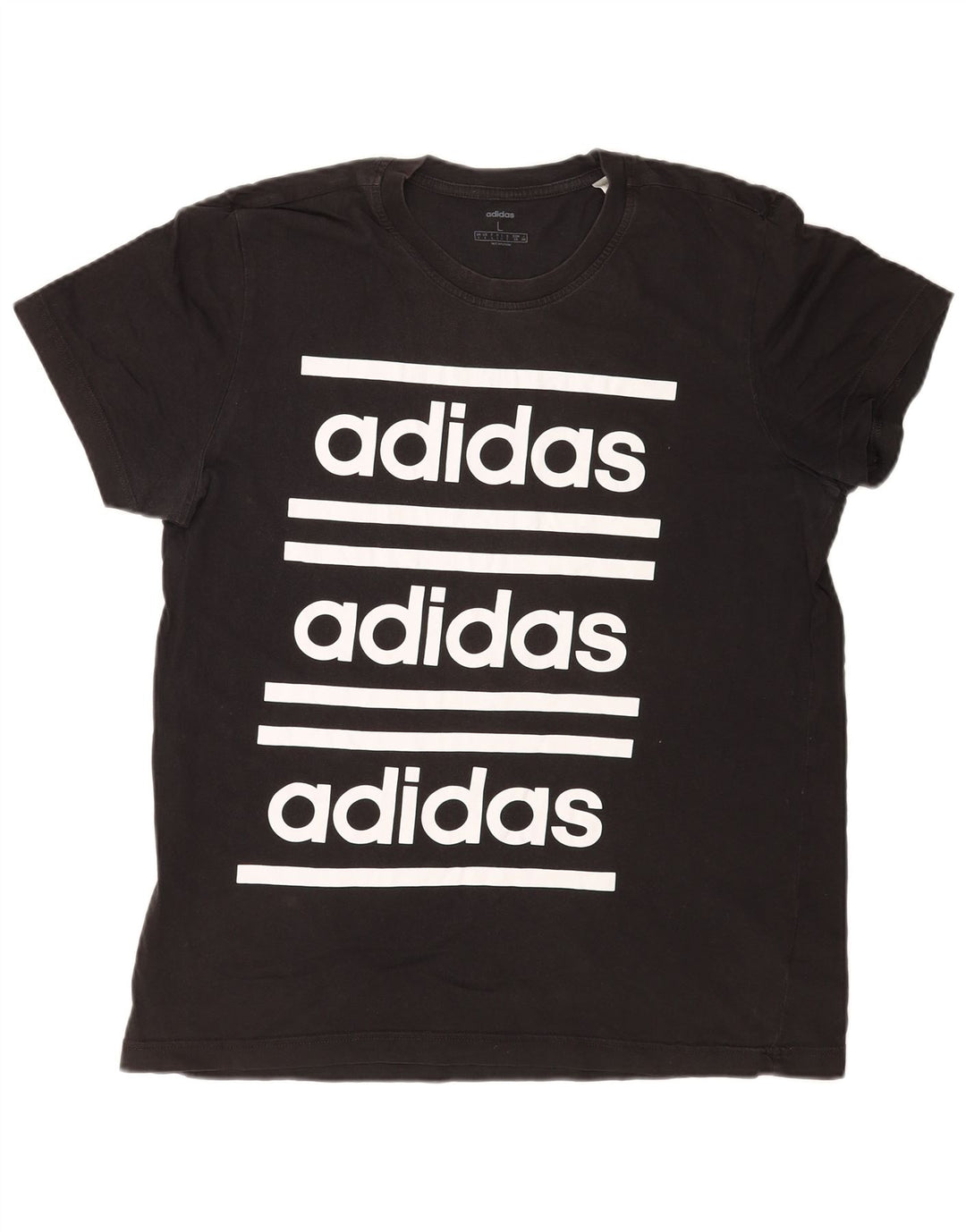 T-shirt grafica da uomo Adidas Top grande in cotone nero