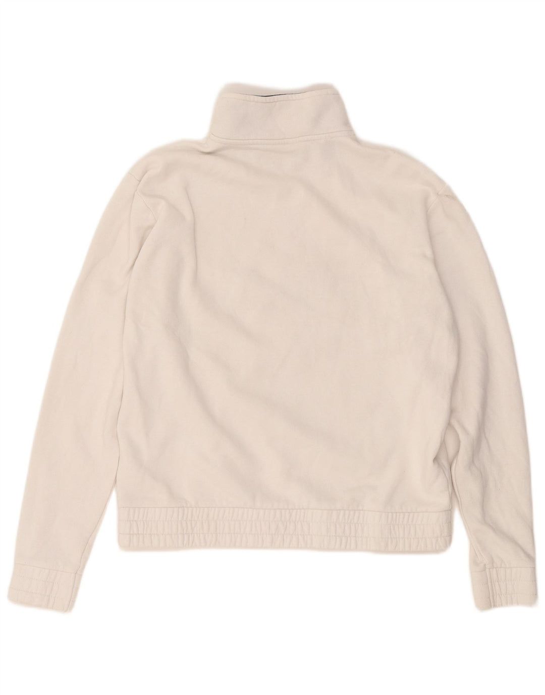 FILA Felpa da donna con collo con zip grafica Maglione UK 14 Cotone bianco medio