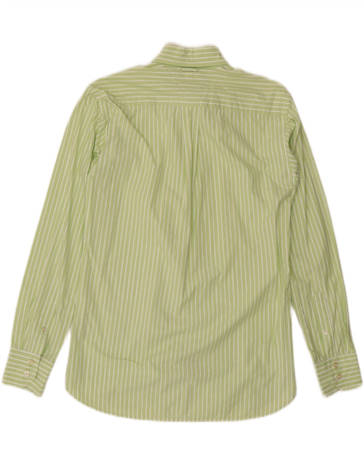 TOMMY HILFIGER Mens Shirt Medium Green Striped Cotton Vintage Tommy Hilfiger and Second-Hand Tommy Hilfiger from Messina Hembry 