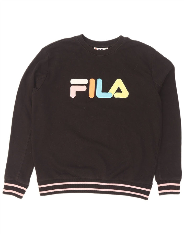 Fila Felpa grafica da uomo Maglione grande cotone a righe nere