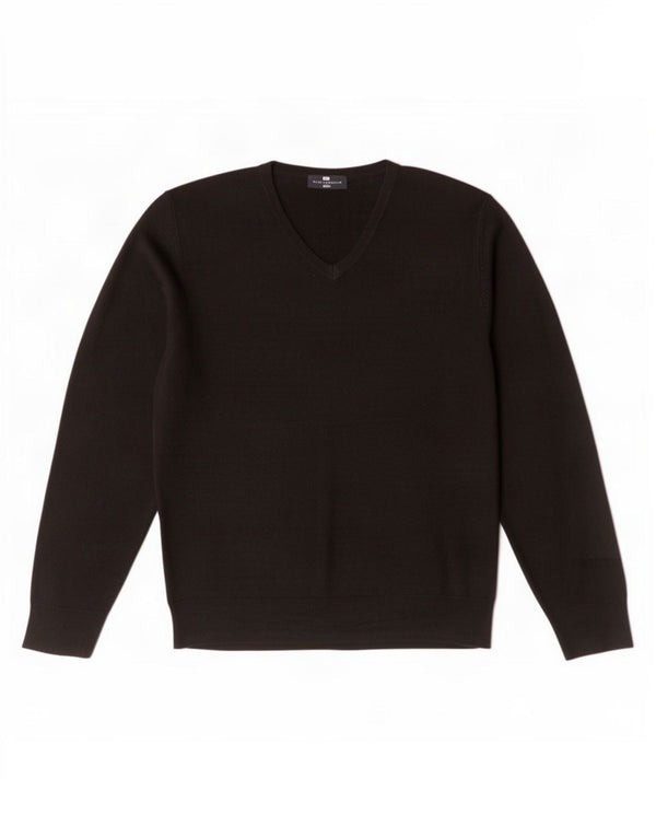 Maglione da uomo Marks & Spencer Blue Harbour con scollo a V grande acrilico nero