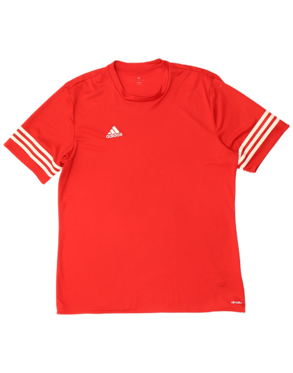 Adidas Mens Climalite T-Shirt Top XL Red Polyester