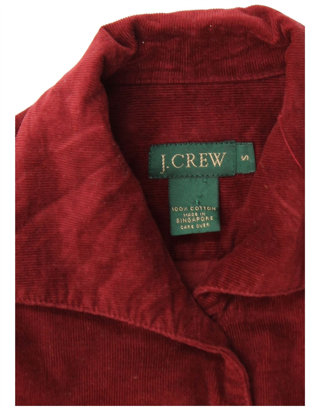 J. CREW Camicia da donna oversize in velluto a coste UK 10 piccola in cotone bordeaux