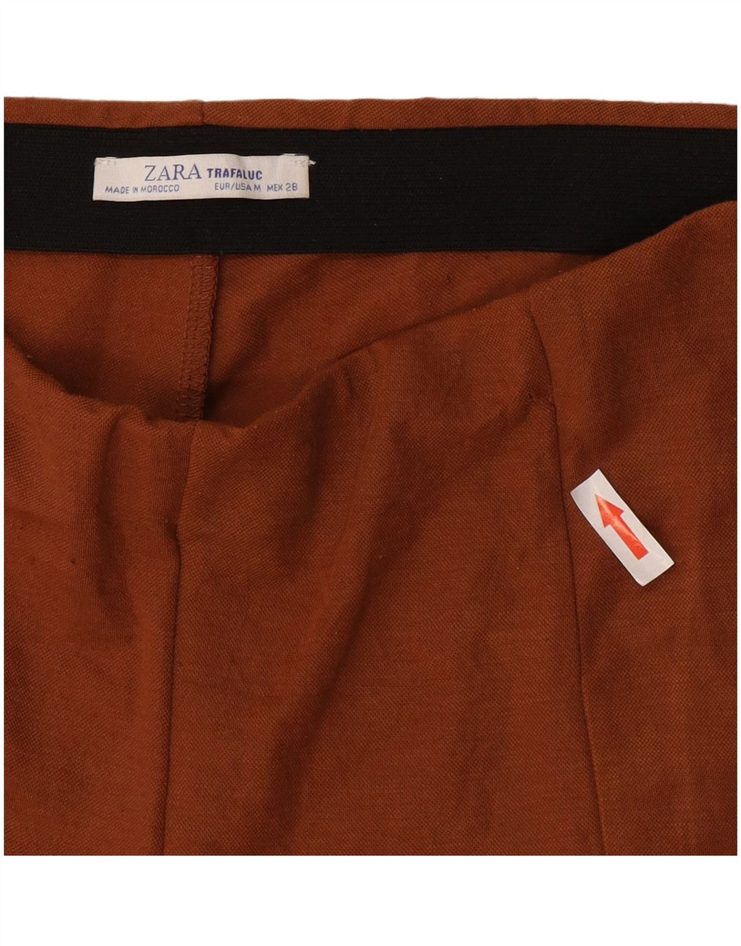 Pantaloni casual a gamba larga da donna Zara medi W28 L30 marroni