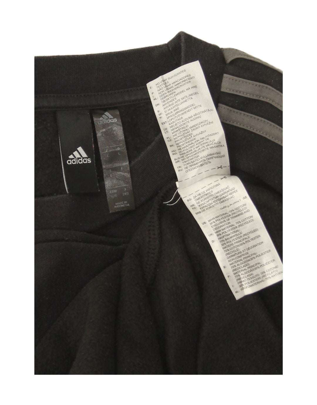 Felpa Adidas Uomo Maglione Grande Cotone Nero