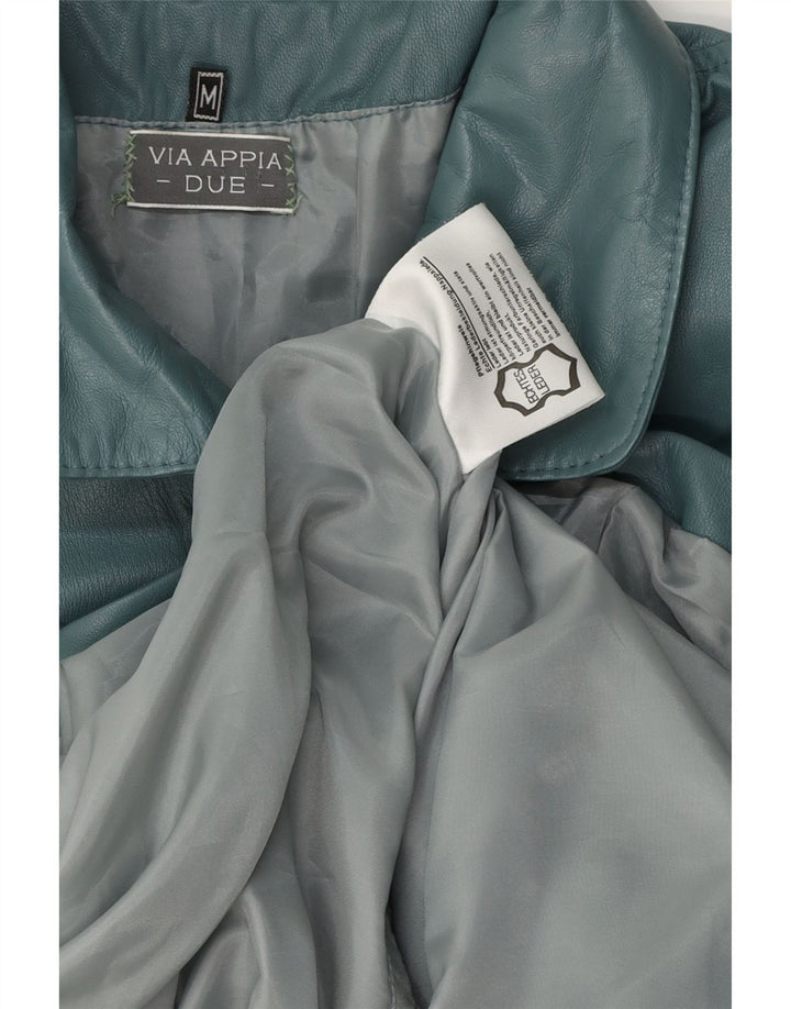 Cappotto in pelle oversize da donna Via Appia UK 14 Pelle blu medio