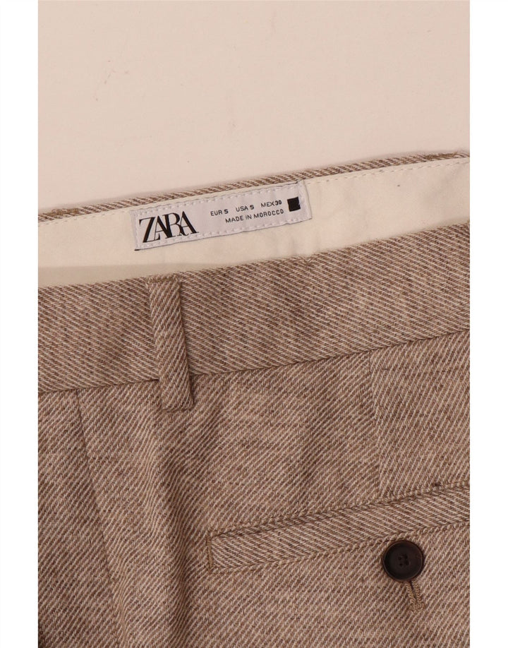 Pantaloni da abito dritti da donna Zara piccoli W28 L29 Beige