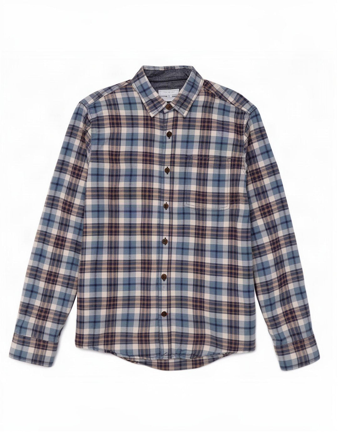 Camicia da uomo Fat Face in cotone a quadri blu medio