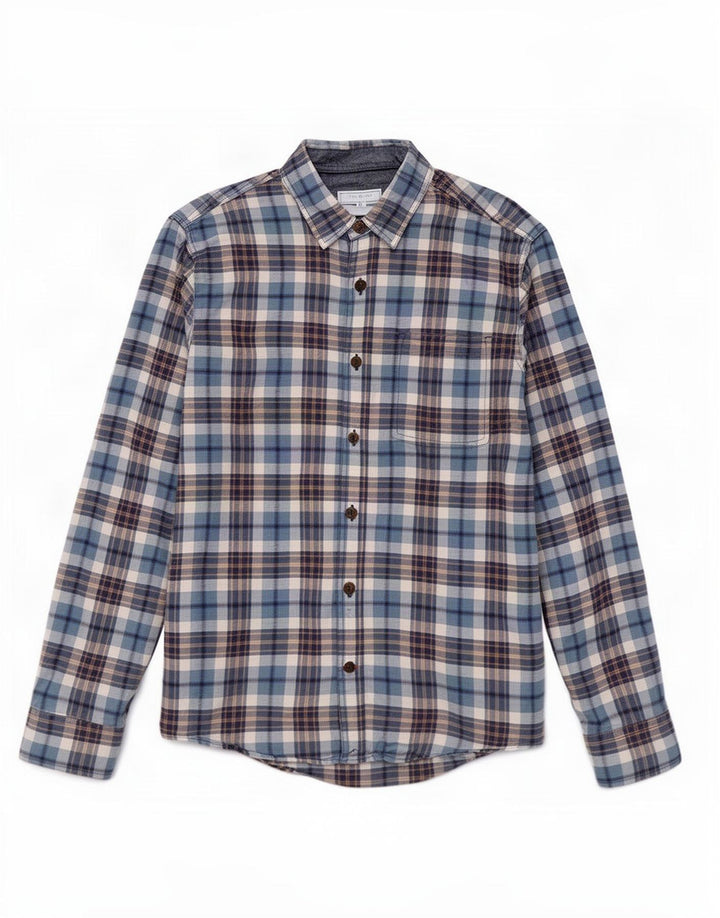 Camicia da uomo Fat Face in cotone a quadri blu medio