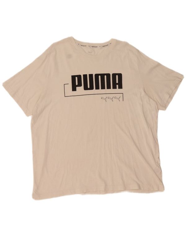 T-shirt grafica da uomo Puma Top 2XL cotone bianco