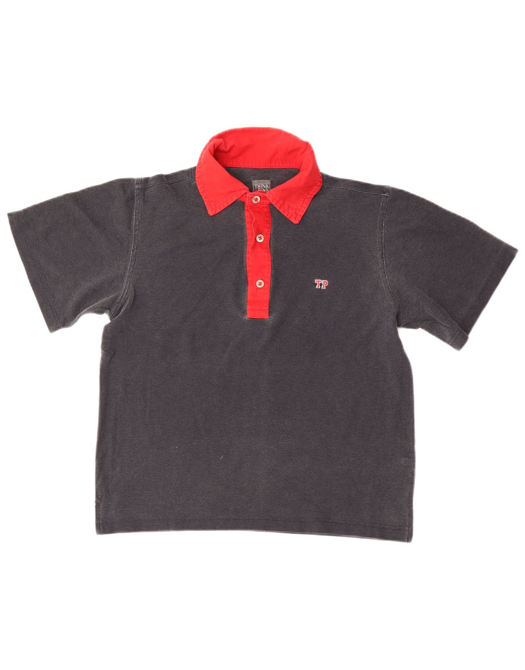 Polo Think Pink da ragazzo 9-10 anni in cotone color block grigio