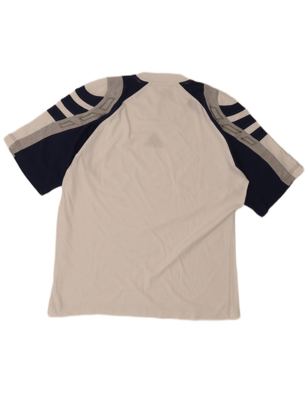 T-shirt da uomo Adidas Top UK 40/42 cotone color block bianco medio