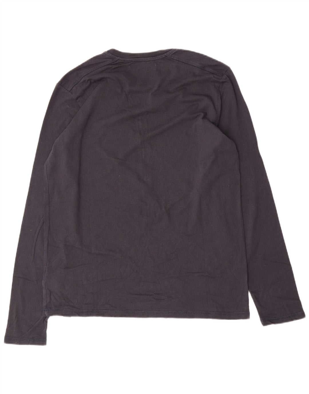 Gaudi Top grafico da uomo a maniche lunghe in cotone blu navy medio