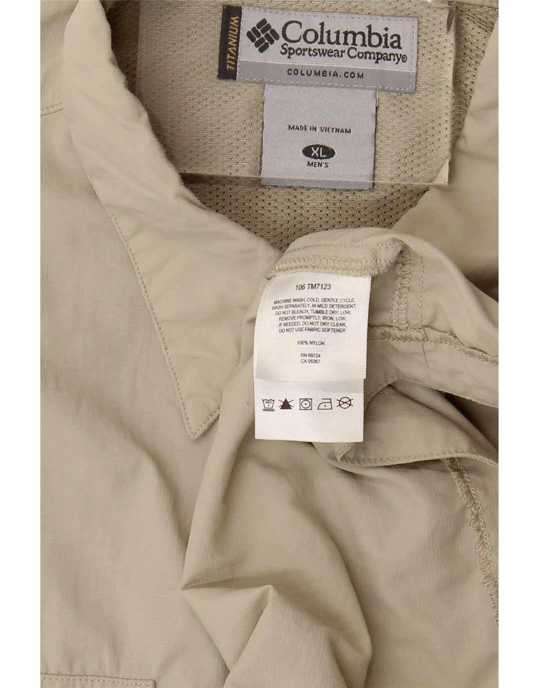 Camicia da uomo Columbia XL in nylon beige