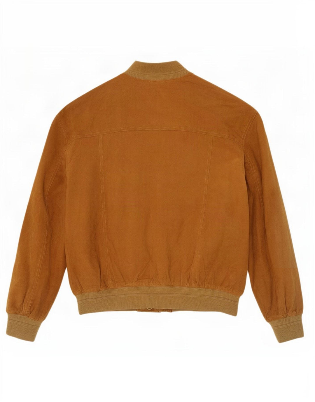Giubbotto bomber vintage in pelle scamosciata da uomo IT 50 grande in pelle marrone
